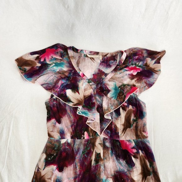 Tall Medium SOFT SURROUNDINGS Italian Dreams Tiered Dark Floral  Maxi Dress. - Picture 8 of 16